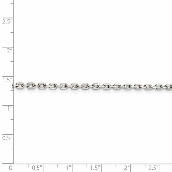 2.75mm Sterling Silver Solid Beveled Oval Cable Chain Necklace, 36 In - Picture 4 of 7